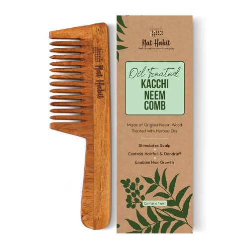 Herbal Neem Detangling Hair Brush soaked in oils and 17 Ayurvedic herbs
