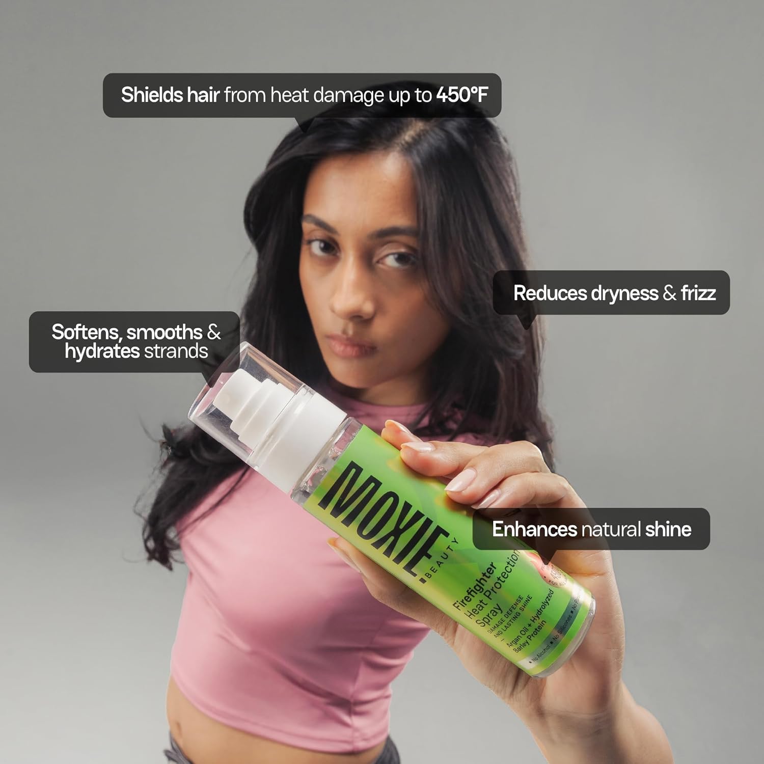 Moxie Beauty Firefighter | Heat Protection Spray | Damage Defense & Lasting Shine | 100ml - Image 2